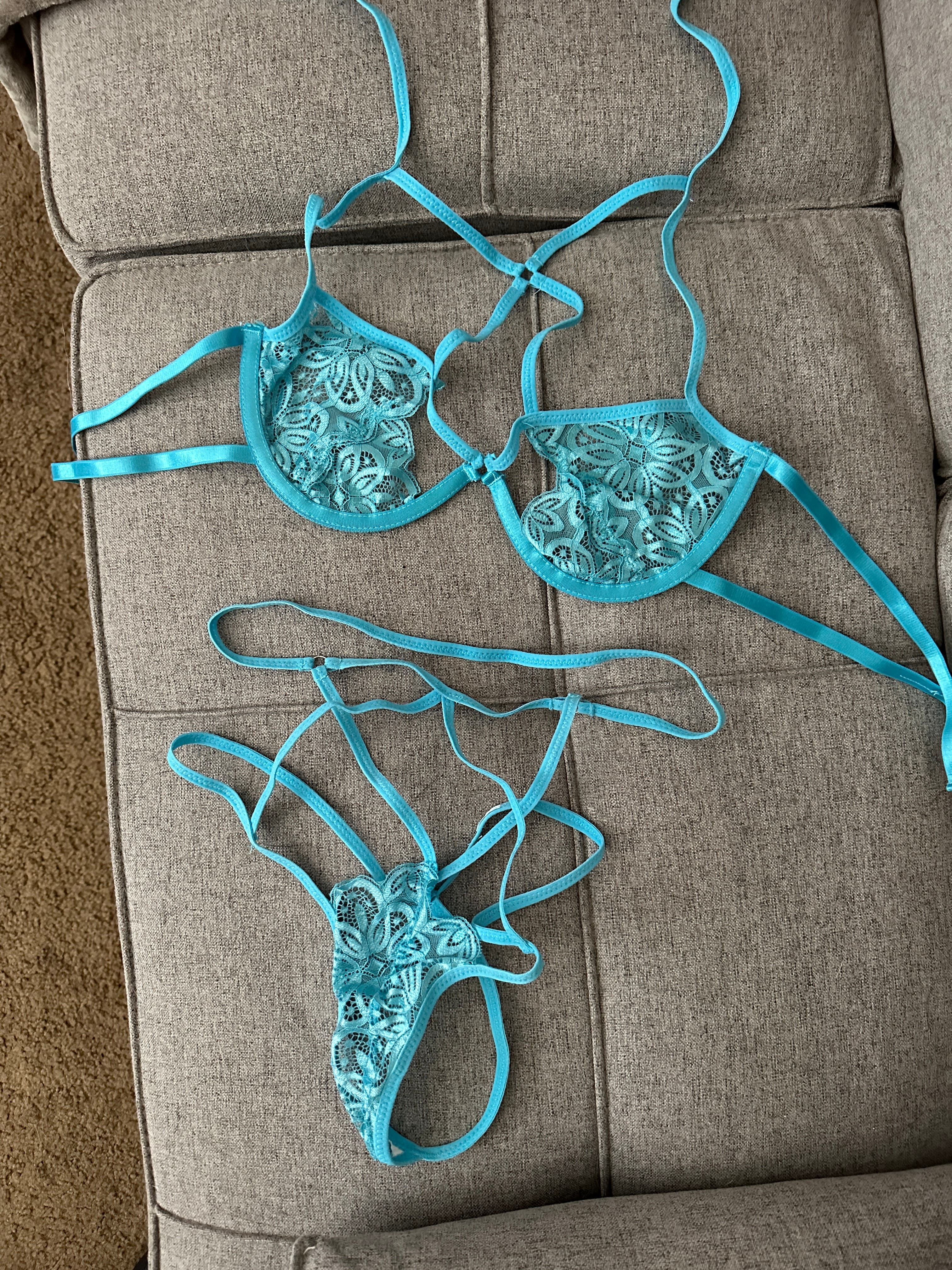 Light Blue Lace Lingerie - Image 2