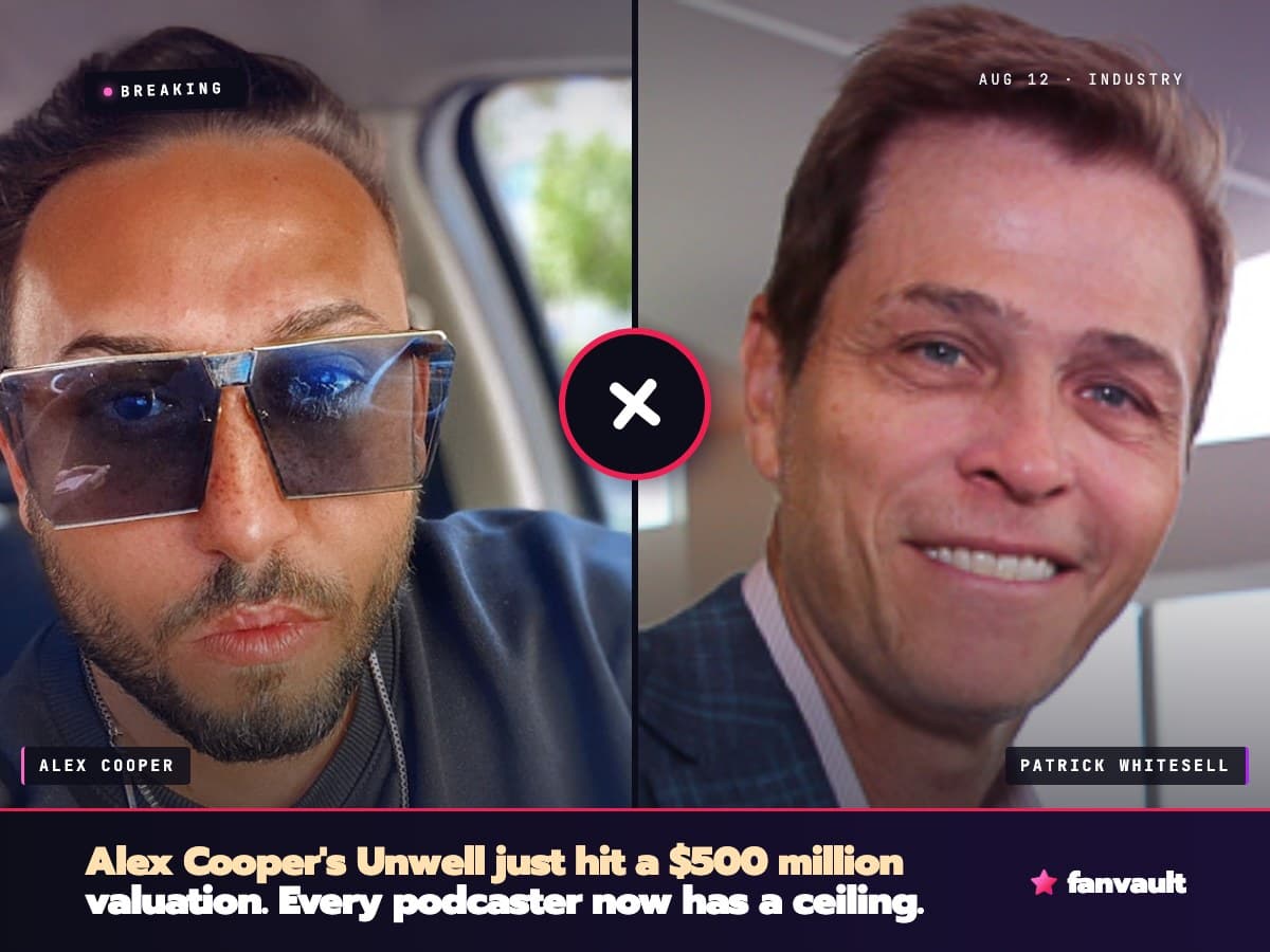 Alex Cooper's Unwell just hit a $500 million valuation. Every podcaster now has a ceiling.