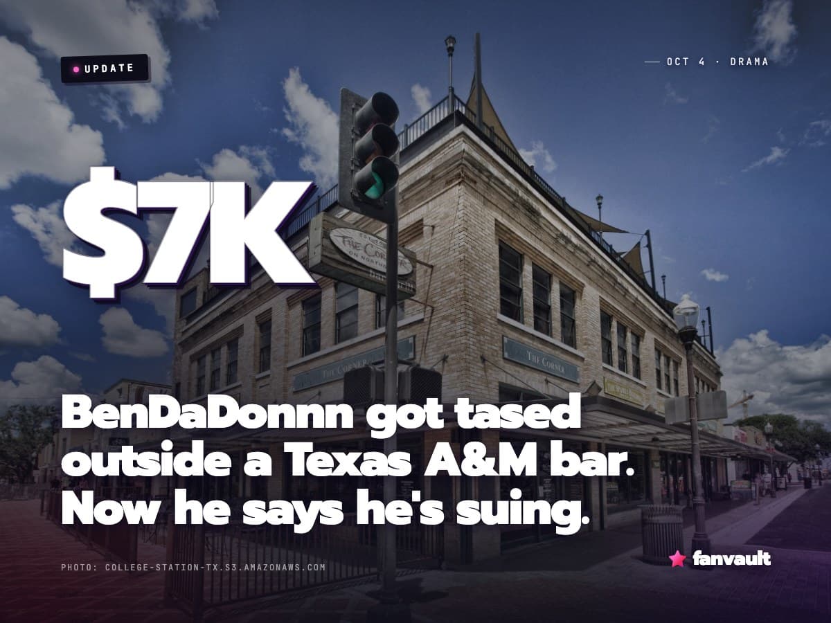BenDaDonnn got tased outside a Texas A&M bar. Now he says he's suing.
