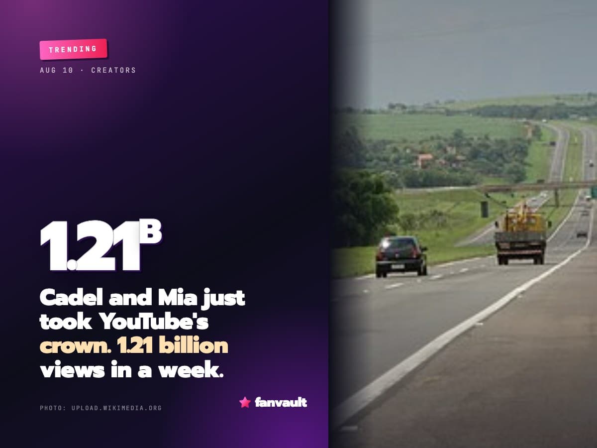 Cadel and Mia just took YouTube's crown. 1.21 billion views in a week.