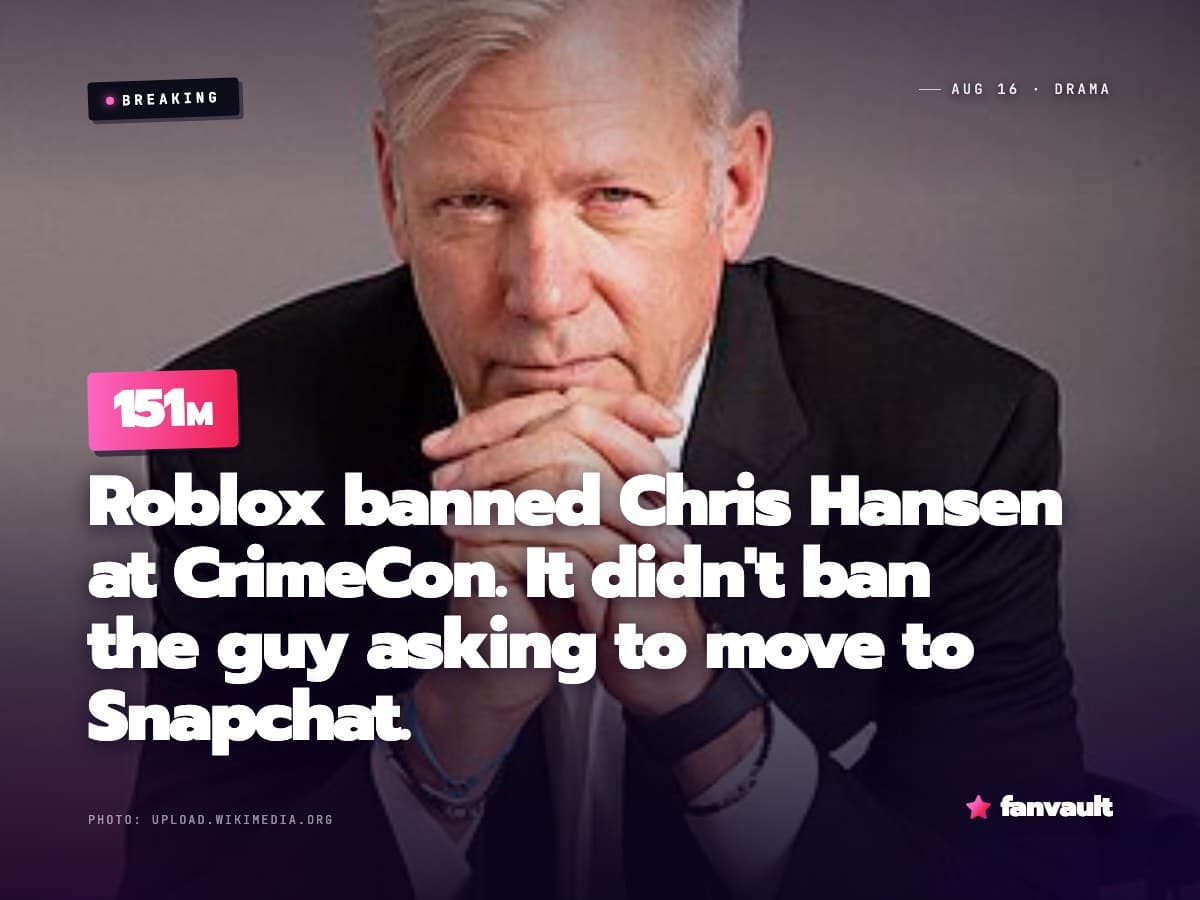 Roblox banned Chris Hansen at CrimeCon. It didn't ban the guy asking to move to Snapchat.