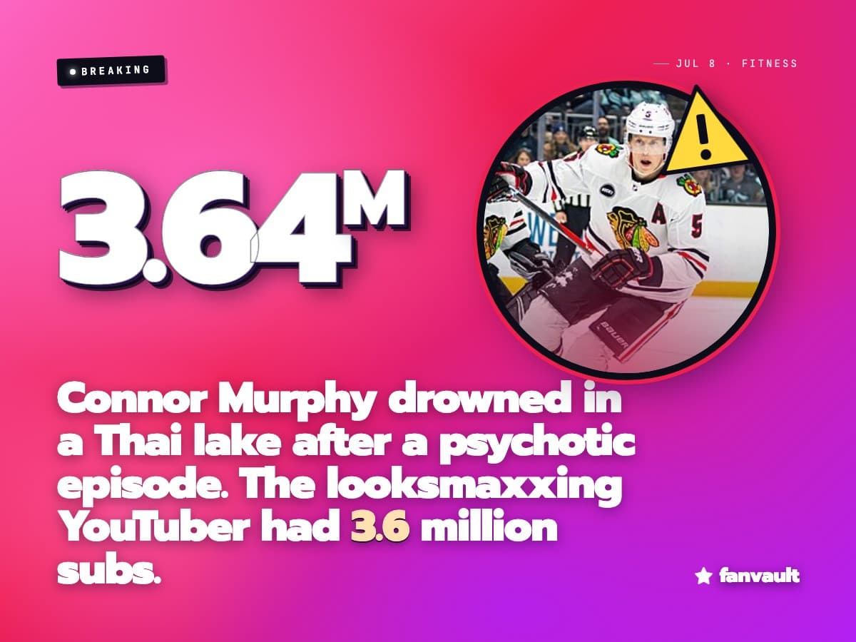 Connor Murphy drowned in a Thai lake after a psychotic episode. The looksmaxxing YouTuber had 3.6 million subs.