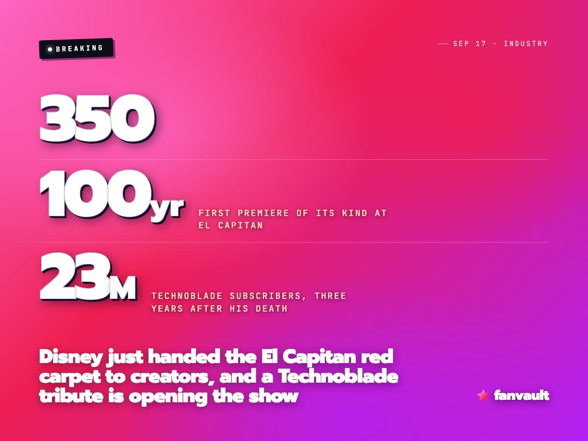 Disney just handed the El Capitan red carpet to creators, and a Technoblade tribute is opening the show
