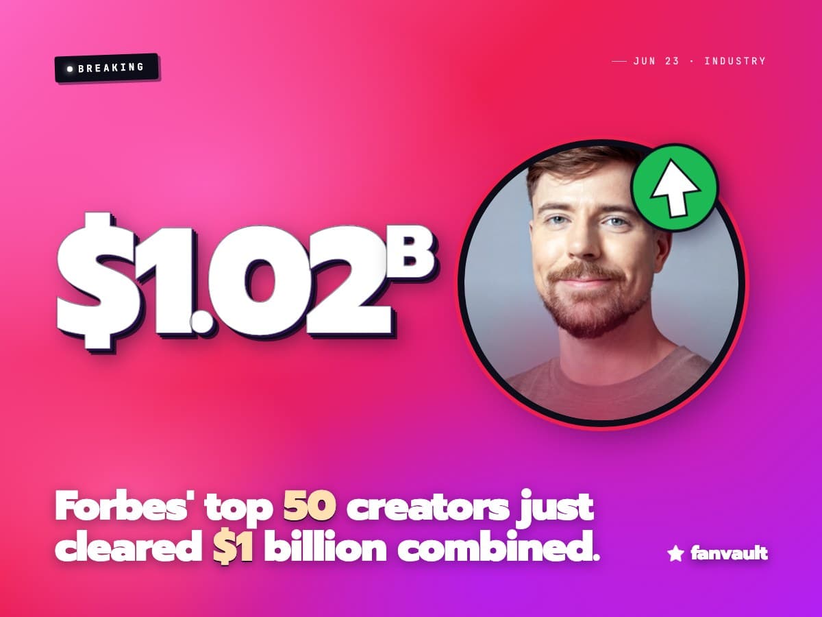 Forbes' top 50 creators just cleared $1 billion combined.