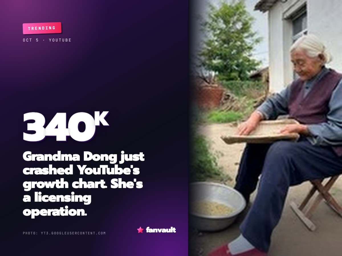 Grandma Dong just crashed YouTube's growth chart. She's a licensing operation.