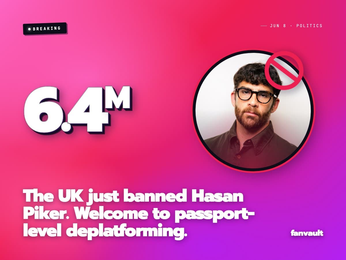 The UK just banned Hasan Piker. Welcome to passport-level deplatforming.