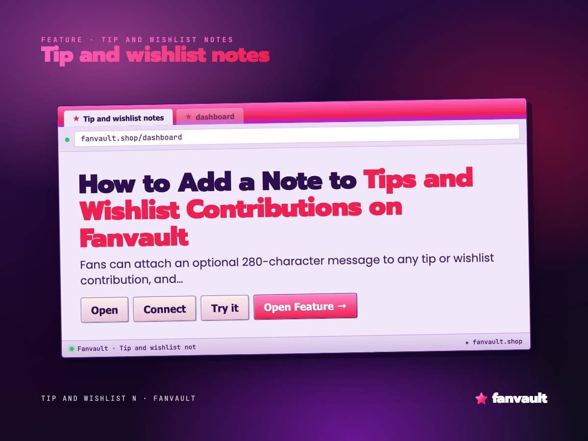 How to Add a Note to Tips and Wishlist Contributions on Fanvault