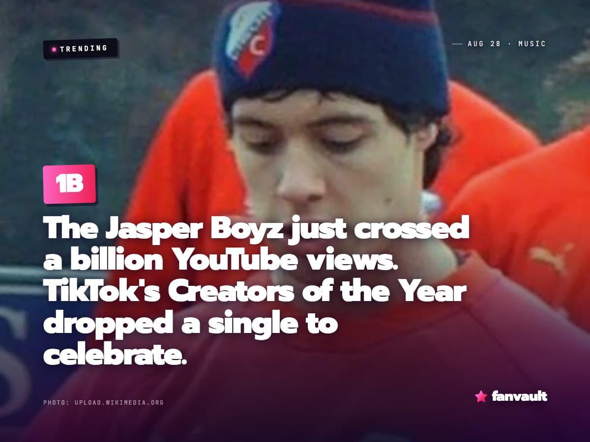 The Jasper Boyz just crossed a billion YouTube views. TikTok's Creators of the Year dropped a single to celebrate.