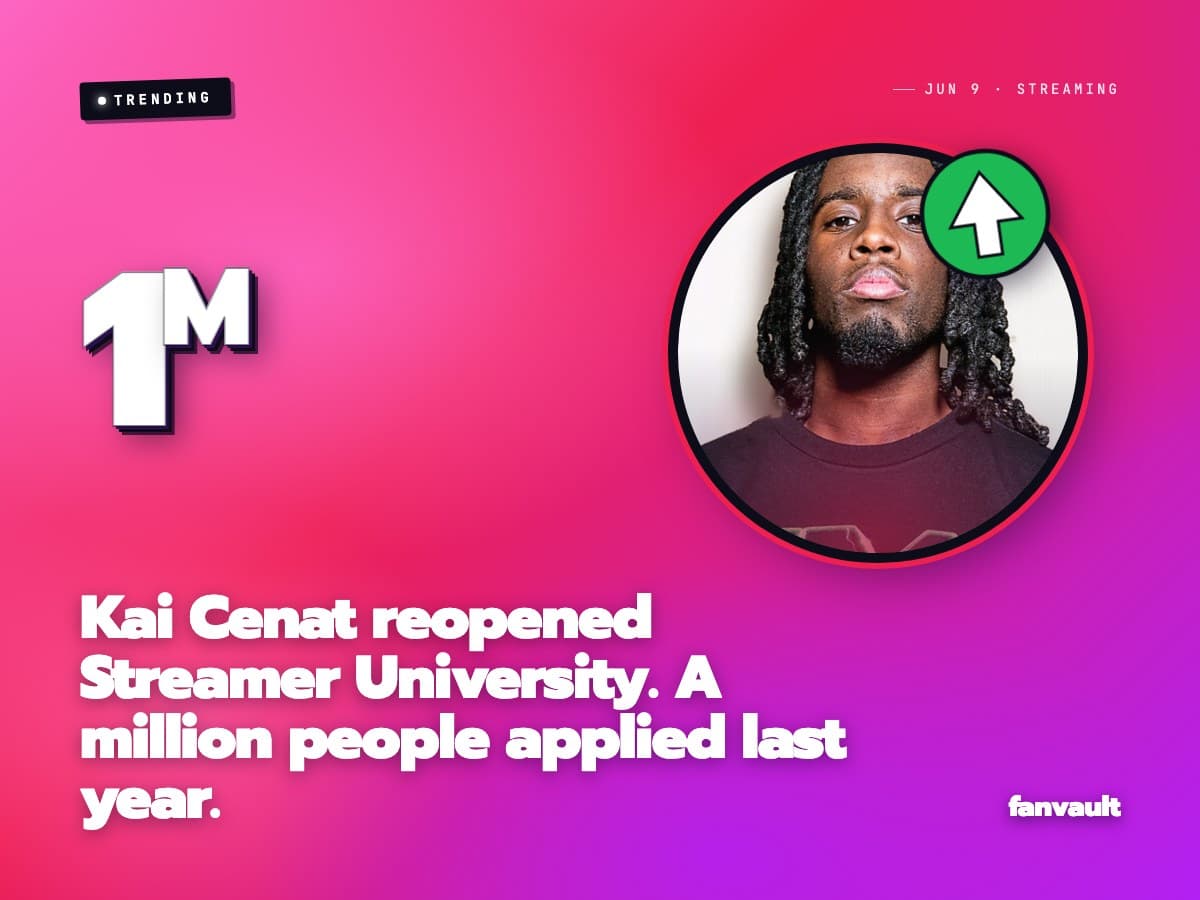 Kai Cenat reopened Streamer University. A million people applied last year.