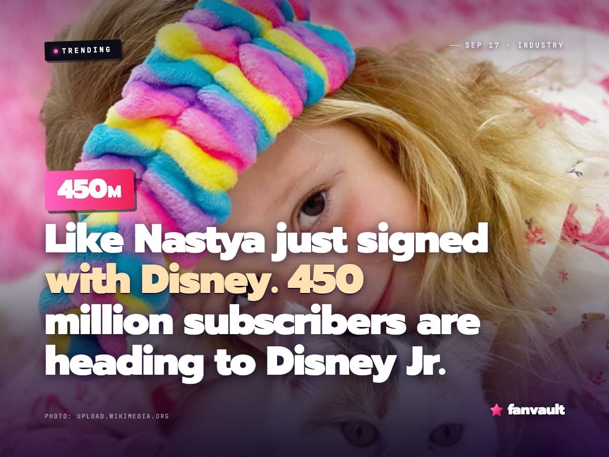 Like Nastya just signed with Disney. 450 million subscribers are heading to Disney Jr.