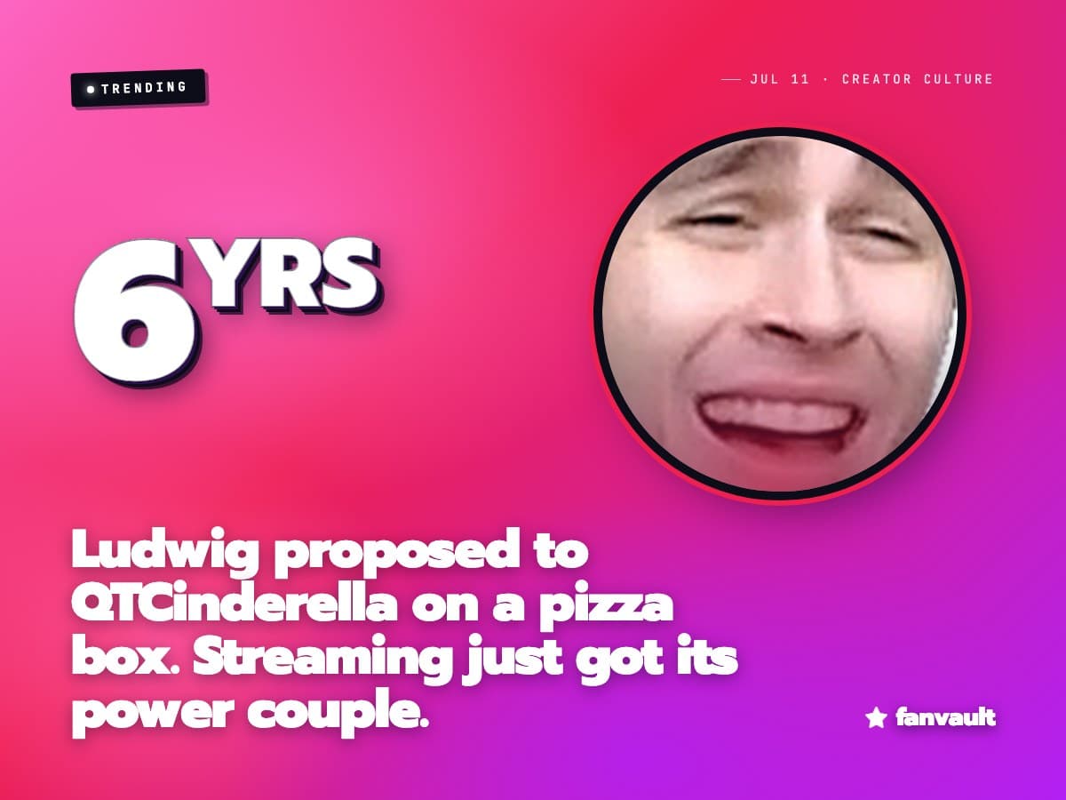 Ludwig proposed to QTCinderella on a pizza box. Streaming just got its power couple.