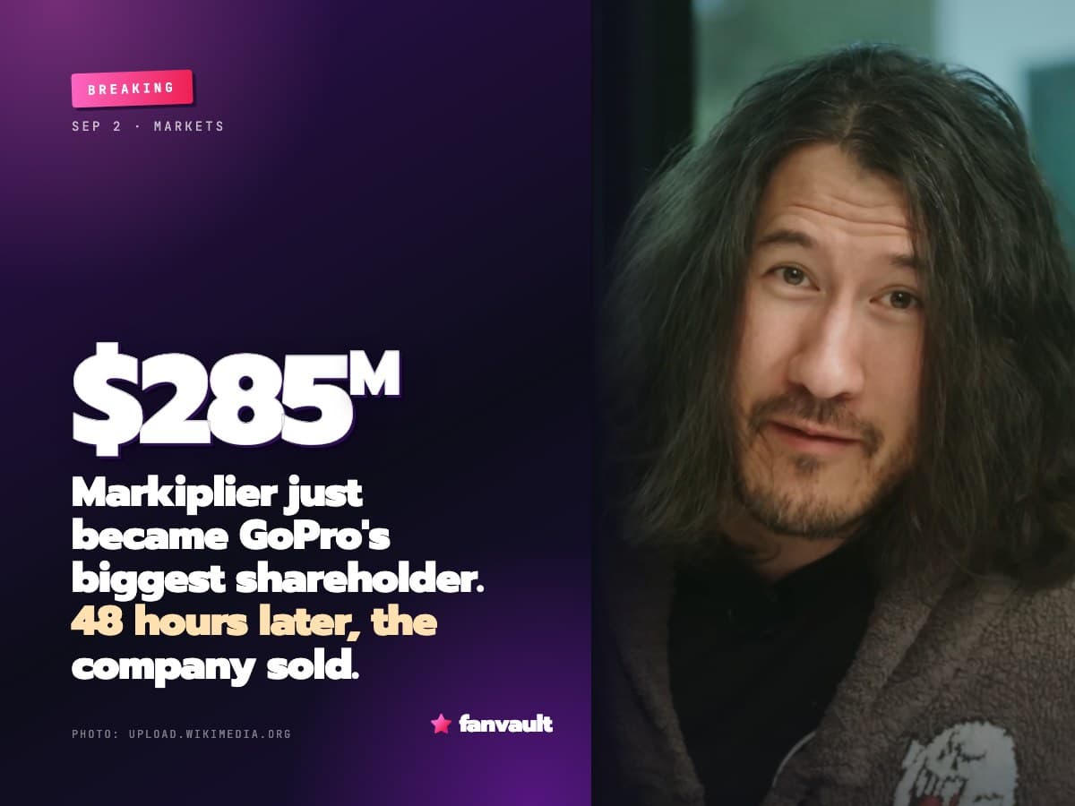 Markiplier just became GoPro's biggest shareholder. 48 hours later, the company sold.