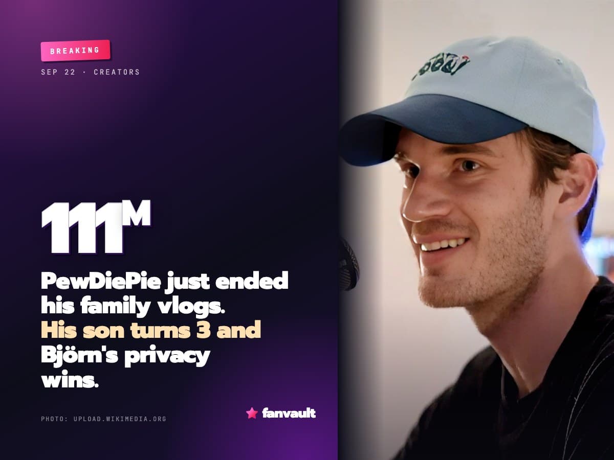 PewDiePie just ended his family vlogs. His son turns 3 and Björn's privacy wins.