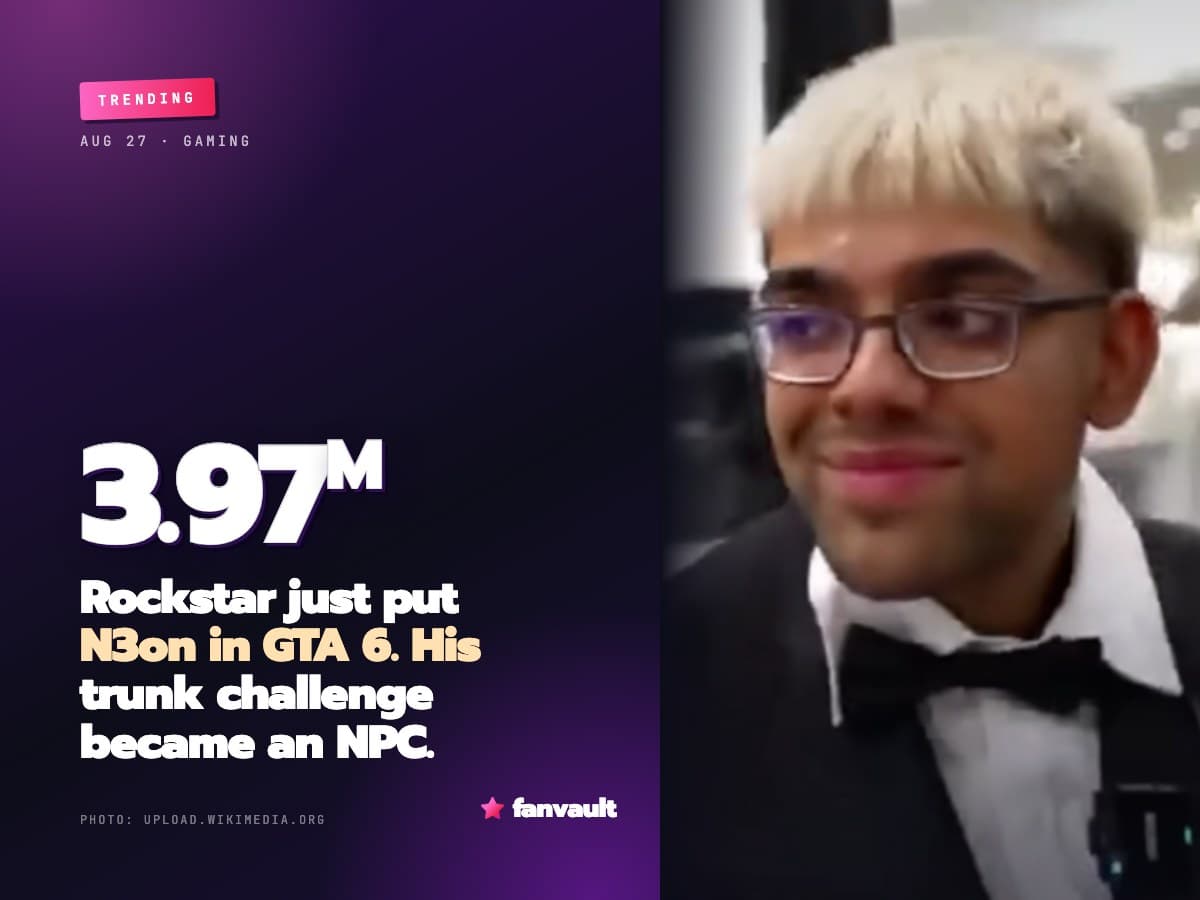Rockstar just put N3on in GTA 6. His trunk challenge became an NPC.