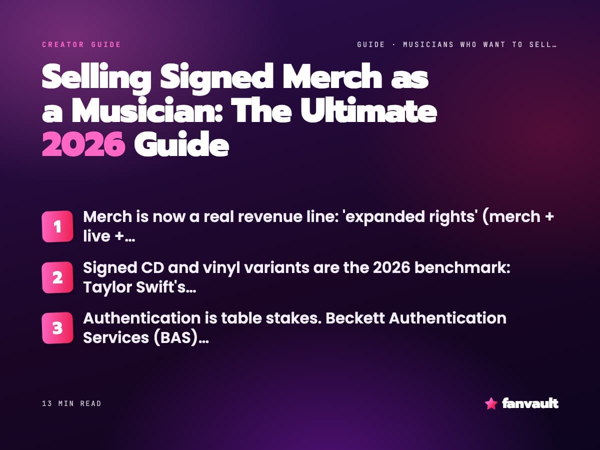 Selling Signed Merch as a Musician: The Ultimate 2026 Guide