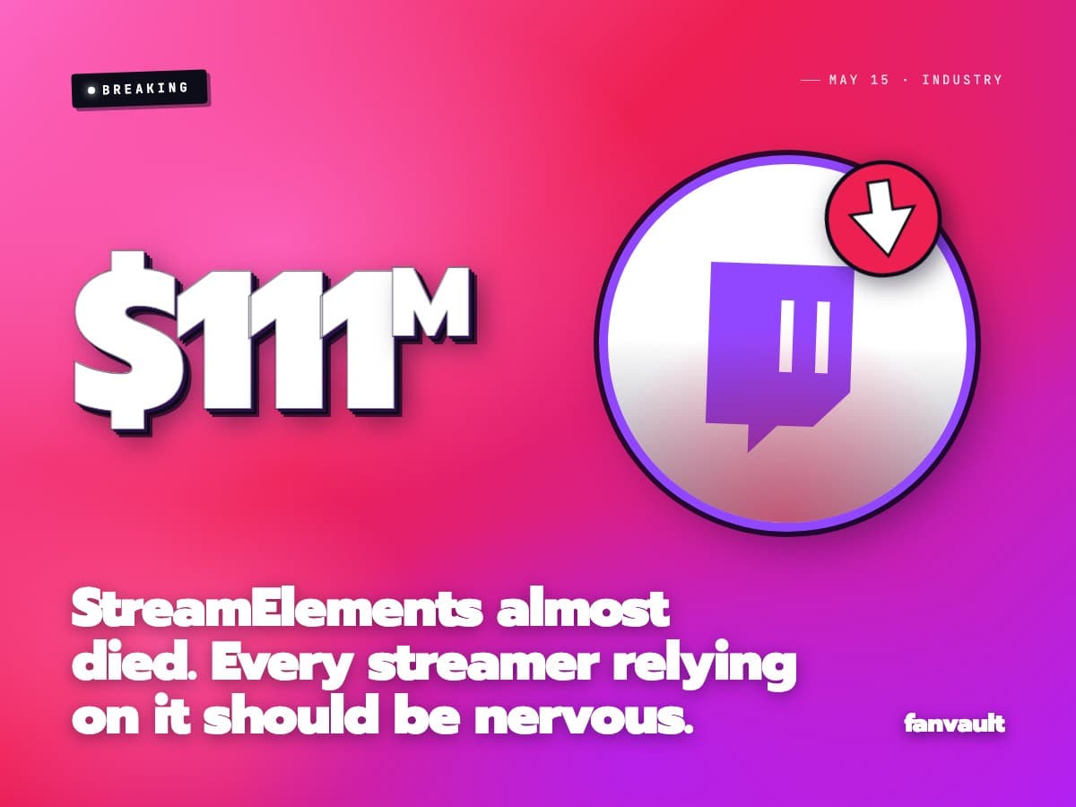 StreamElements almost died. Every streamer relying on it should be nervous.