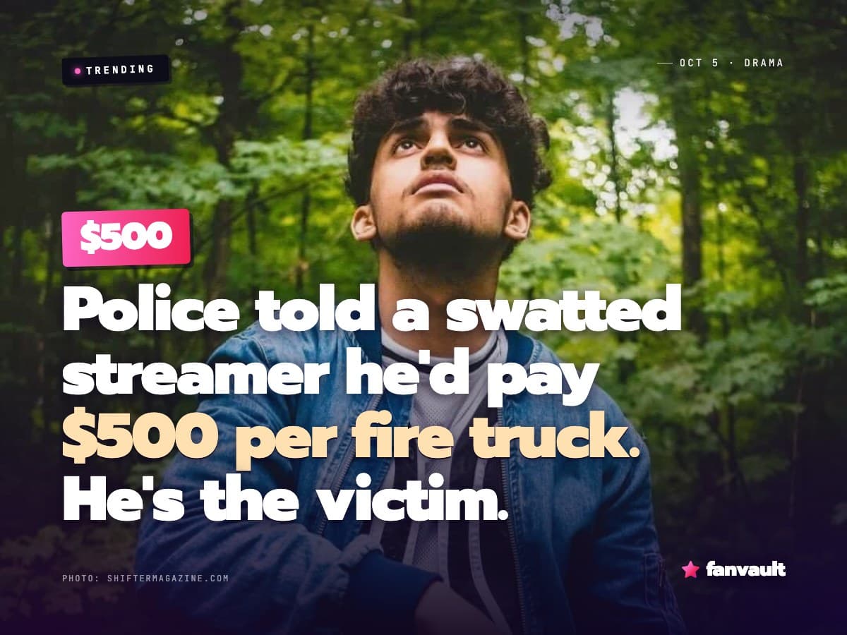 Police told a swatted streamer he'd pay $500 per fire truck. He's the victim.