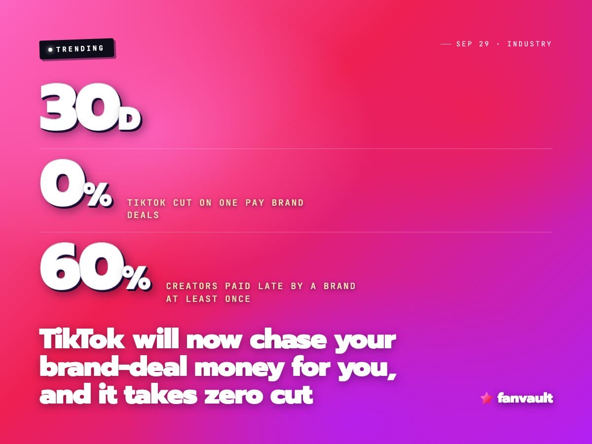 TikTok will now chase your brand-deal money for you, and it takes zero cut