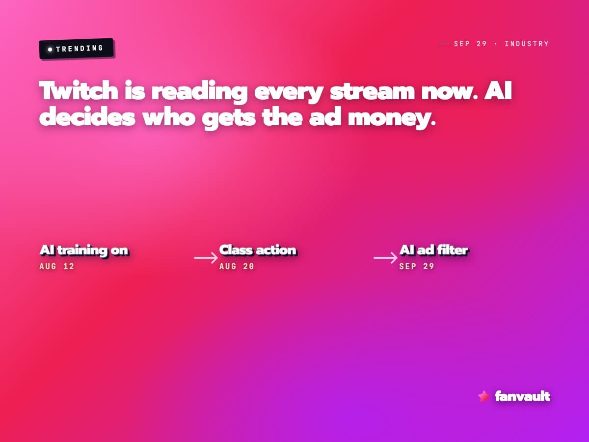 Twitch is reading every stream now. AI decides who gets the ad money.