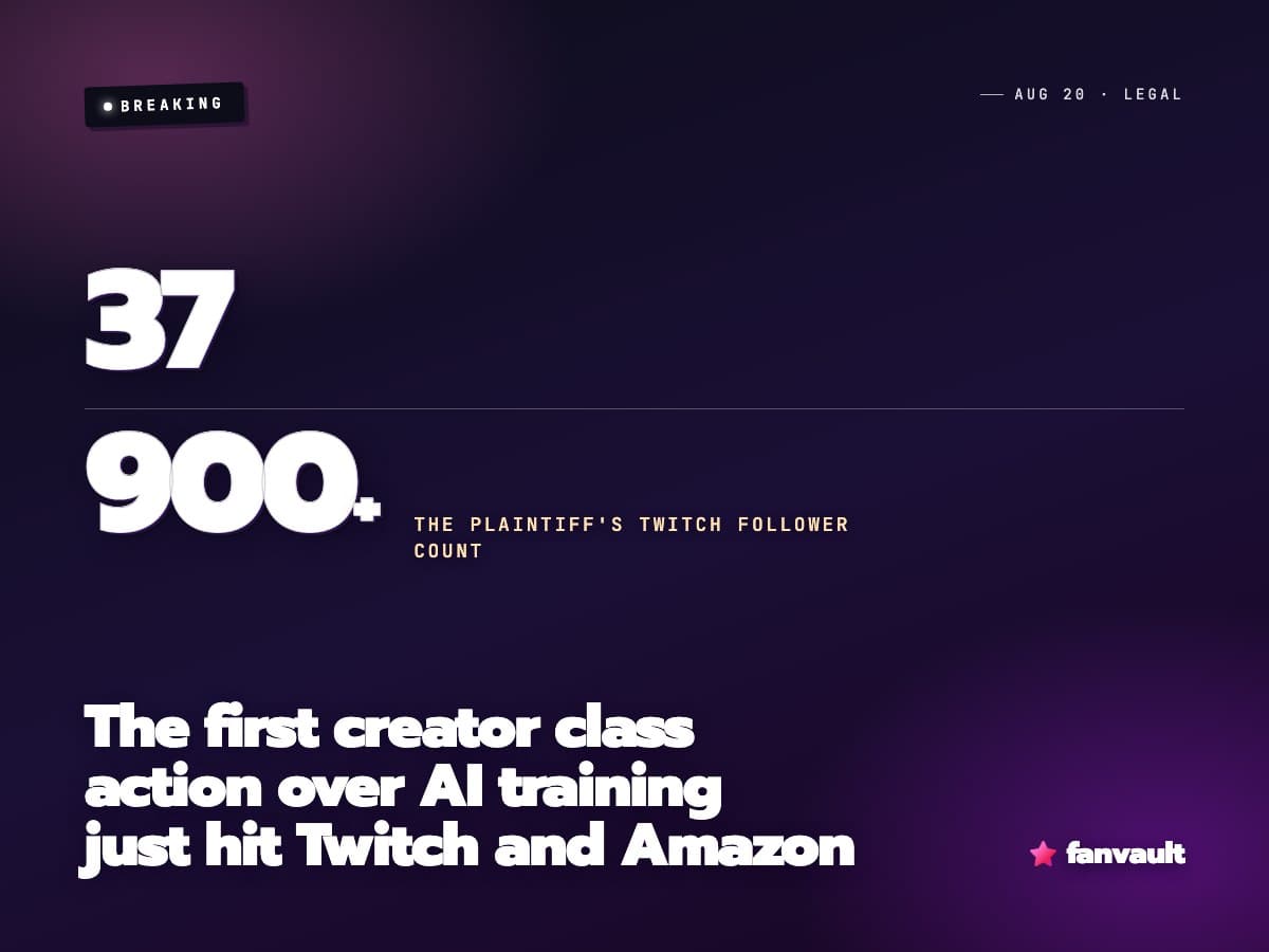 The first creator class action over AI training just hit Twitch and Amazon