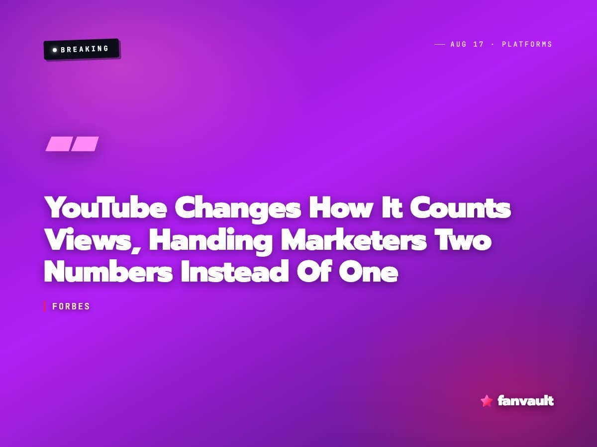 YouTube just rewrote what counts as a view. Everyone's numbers are about to jump August 24.